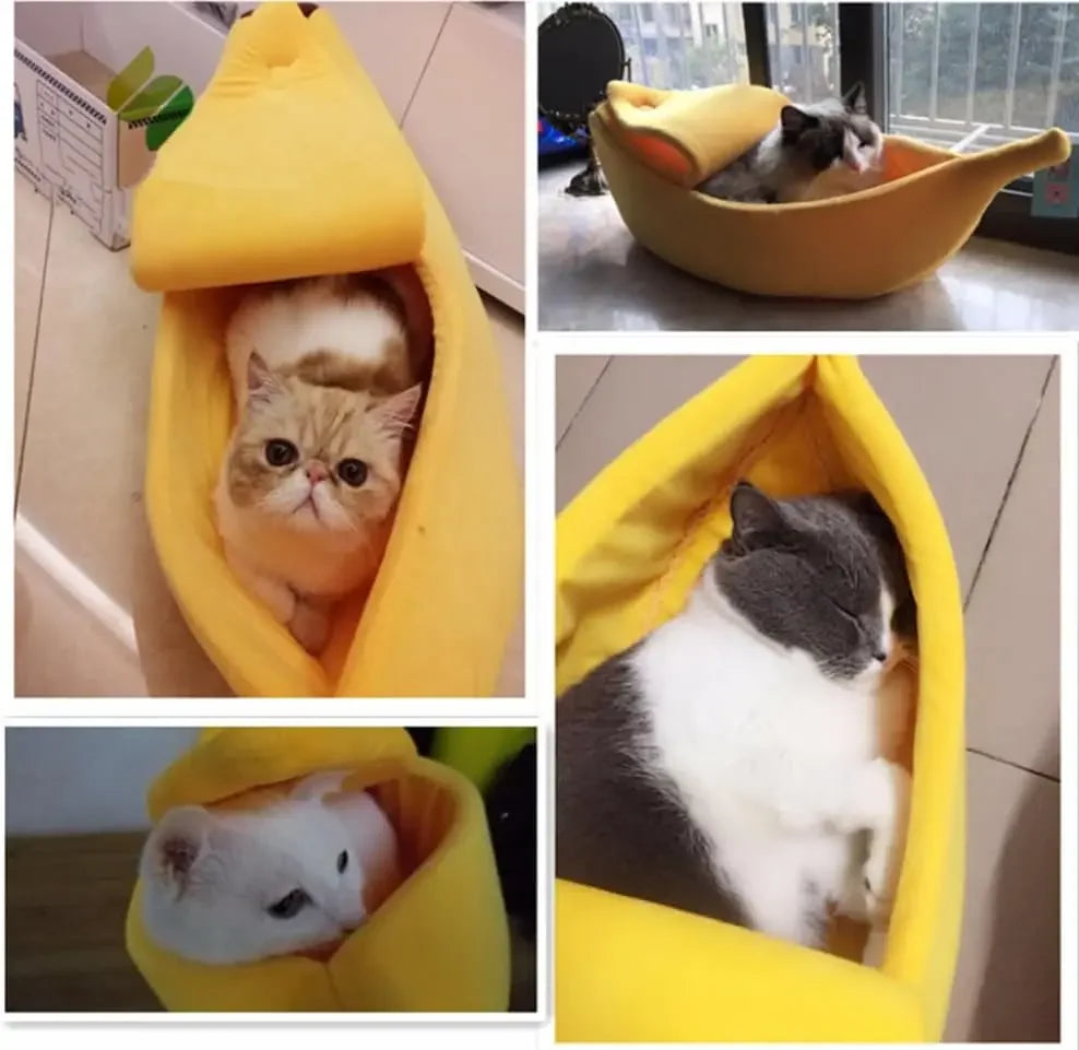 Durable Portable Banana Cat Bed Pet Basket Cushion