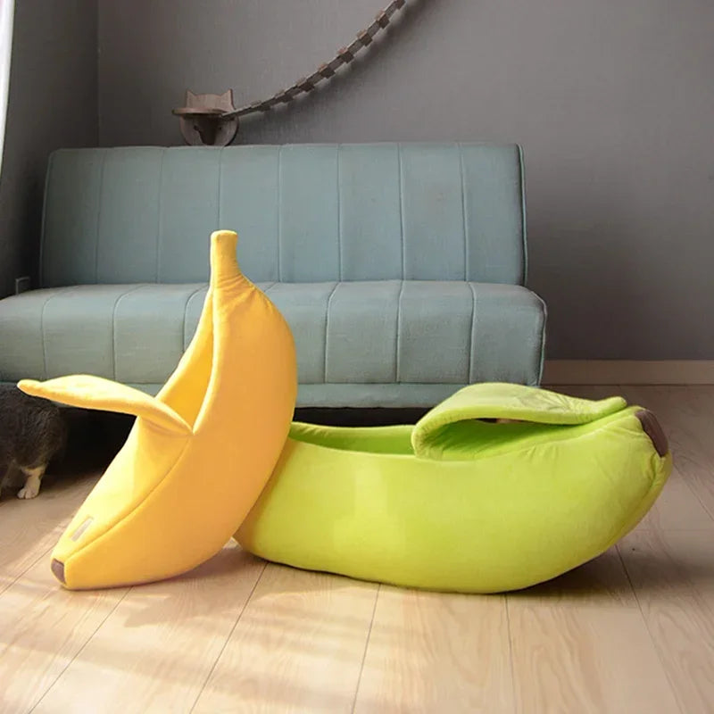 Durable Portable Banana Cat Bed Pet Basket Cushion