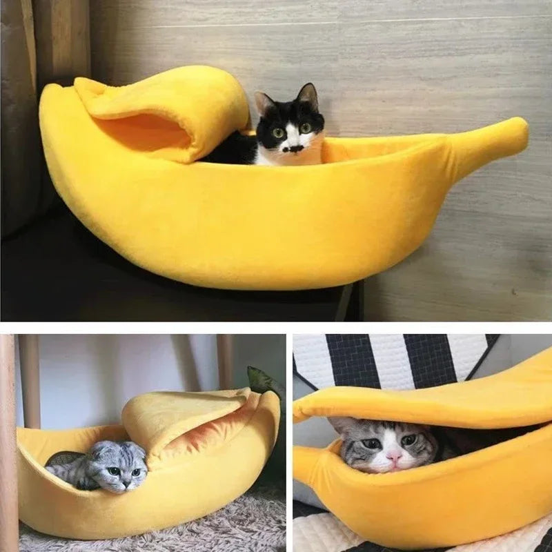 Durable Portable Banana Cat Bed Pet Basket Cushion